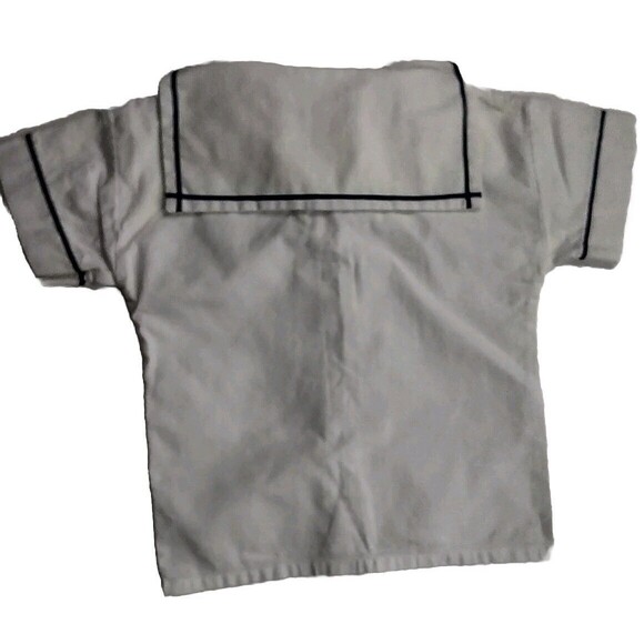 Hartstrings Boys Sailor Shirt 4T Red White & Blue Nautical 4th July 100% Cotton - Picture 3 of 8